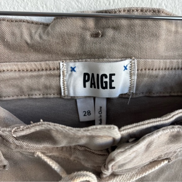 PAIGE Carly Pant High Rise Crop Wide Leg Jean Drawstring Trousers Moss Size 28 - Picture 5 of 13